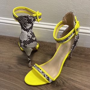 Snakeskin Neon Heels